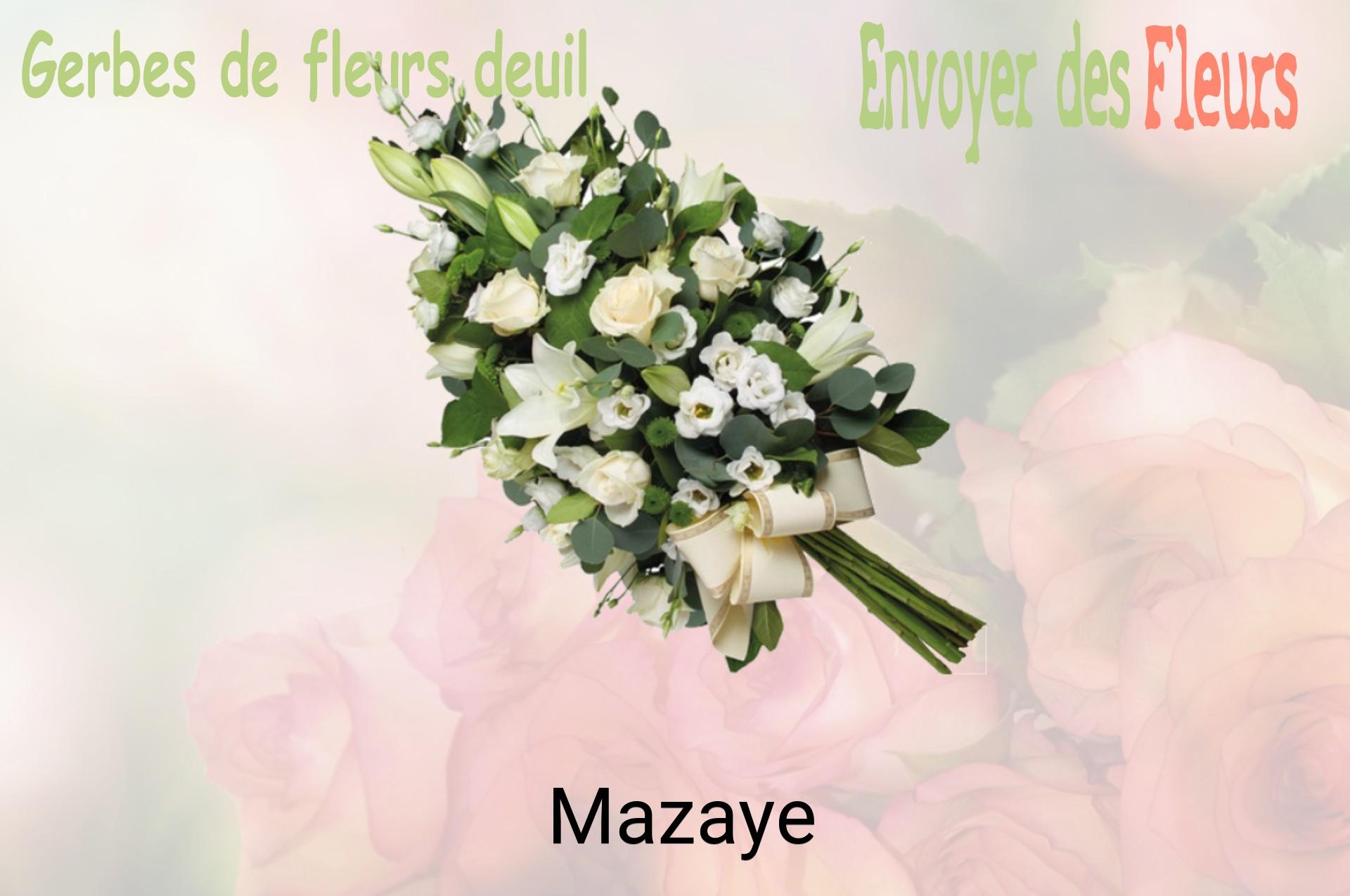 Gerbe de fleurs de deuil livrée à Mazaye